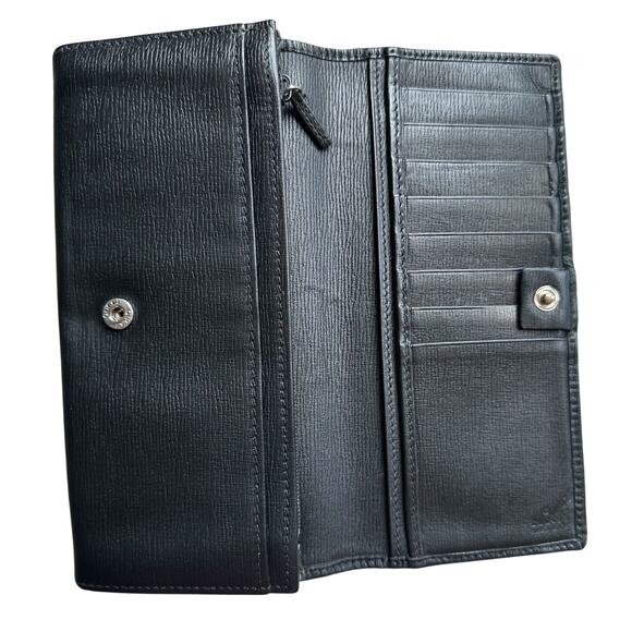 Gucci Black Long Bifold Wallet with Silver Belt Buckle - Picture 2 of 16